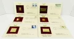 6 1st Day Issues with 22KT Gold Replica Stamps