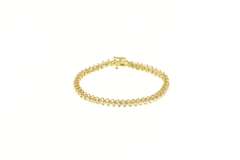 14K Yellow Gold 3.00 Ctw Classic Diamond Wavy Link Tennis Bracelet