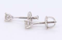 Dazzling White Gold Round Brilliant Cut Diamond Stud Earrings
