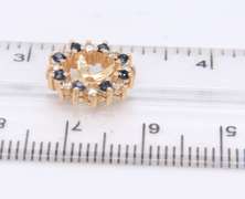 Pleasing Yellow Gold Diamond and Sapphire Earring Jackets