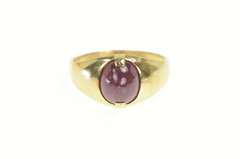 10K Yellow Gold 7.60 Ct Natural Ruby Cabochon 1960's Men's Ring