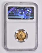 MS69 1998 China 10 Yuan 1/10 Oz. .999 Fine Gold Panda Small Date NGC