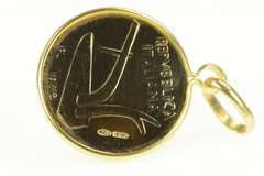 18K Yellow Gold 1970 Italian 10 Lire Gold Tribute Coin Charm/Pendant