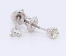 Dazzling White Gold Round Brilliant Cut Diamond Stud Earrings