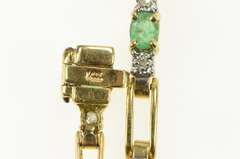 14K Yellow Gold Oval Natural Emerald Diamond Accent Tennis Bracelet