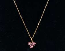Sensational Ruby and Diamond Flower Pendant in 14K Yellow Gold