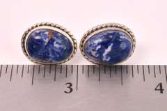 Interesting Stone Earrings in Sterling Silver
