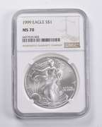 MS70 1999 American Silver Eagle NGC