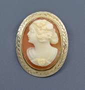 Well Carved Cameo in White Gold