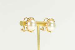 14K Yellow Gold 1960's Mabe Pearl Classic French Clip Earrings