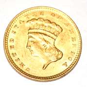 1856 Slant 5 Type 3 US Gold Coin
