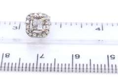 Brilliant white Gold Princess Cut Diamond Cluster Square Earrings