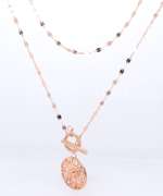 Handsome Rose Gold Flower Lariat Necklace