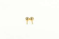 14K Yellow Gold 4.0mm Round Ball Classic Sphere Stud Earrings