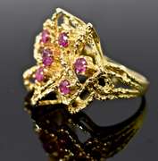 Unique 18K Free-Form Ruby Ring
