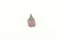 Sterling Silver 14K Gold Sim. Ruby Diamond Accent Statement Pendant