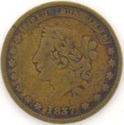 1837 "Not One Cent" Hard Times Token HT-49