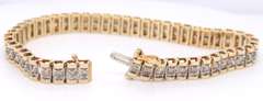 Majestic Yellow Gold approximate 4ctw Diamond Rolex Style Tennis Bracelet
