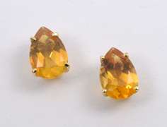 Nice Pear Shaped Citrine Studs