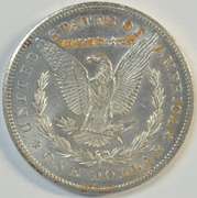 Frosty-white BU 1878-CC Morgan Silver Dollar. Key date