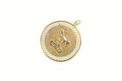 14K Yellow Gold Aries Ram Astrology Zodiac Star Sign Charm/Pendant