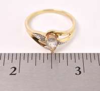 Lovely White Topaz Ring in Yellow Gold
