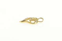 10K Yellow Gold Curvy Diamond Heart Love Symbol Valentine Pendant