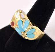 Multi-gem Vermeil/ Gold Over Sterling Ring