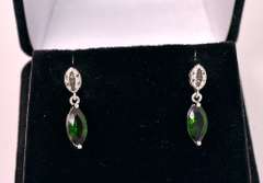 Festive Gemstone Dangle Earrings in Sterling