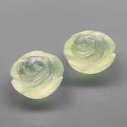 Translucent! 5.31ct pale green Prehnite flower carvings