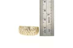 14K Yellow Gold 1.50 Ctw Wavy Diamond Strip Channel Band Ring