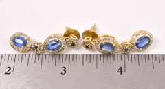 Precious 3.50CTW Kyanite & 1.33CTW Diamond Dangle Earrings in Gold Plated Sterling Silver