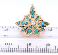 Lovely Yellow Gold Turquoise Pearl Spacer
