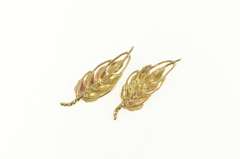 14K Yellow Gold Black Hills Two Tone Leaf Cluster Stud Earrings