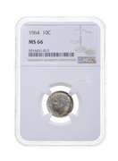 MS66 1964 Roosevelt Dime - Graded NGC
