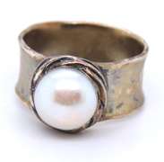 Vintage Sterling Silver Pearl Ring