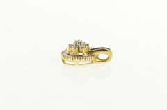 10K Yellow Gold 0.50 Ctw Diamond Flower Cluster Halo Pendant
