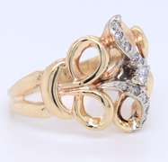 Vintage Yellow Gold Diamond Infinity Ring