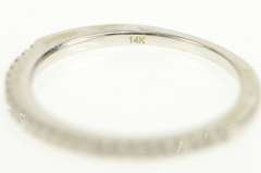 14K White Gold 0.25 Ctw Classic Diamond Stackable Wedding Ring