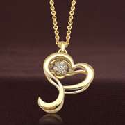 14k Yellow gold and 0.019ct diamond Pendant
