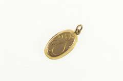 Gold Filled Victorian Engraved Oval Photo Picture Locket Charm/Pendant