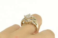 10K Yellow Gold 1.00 Ctw Invisible Set Diamond Engagement Ring