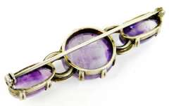 Antique Sterling Amethyst & Marcasite Brooch