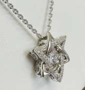 Jewish star of david Solid Sterling Silver dancing Stone pendant