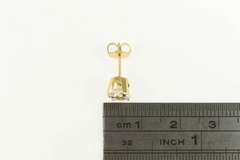 14K Yellow Gold Round Single Solitaire Cubic Zirconia Stud Earring