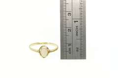 10K Yellow Gold Oval Natural Opal Classic Vintage Statement Ring