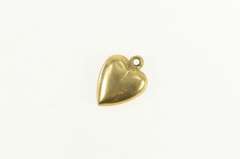 14K Yellow Gold Victorian Forget Me Not Puffy Heart Love Charm/Pendant