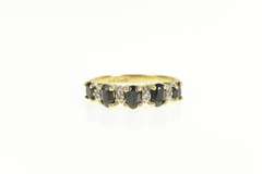 10K Yellow Gold Sapphire Diamond Stackable Wedding Band Ring
