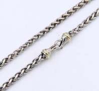 Trendy David Yurman Wheat Chain Necklace with Yellow Gold Accents