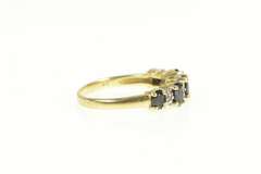10K Yellow Gold Sapphire Diamond Stackable Wedding Band Ring